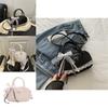 Simple Solid Color Silver Bow And Lace Decoration Women Casual Shoulder Bag For Daily Use