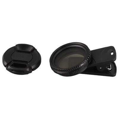 37MM Professional Clip On Phone Filter Lens ND2 400 Adjustable Neutral Density Filter with Phone Clip Lens Protector