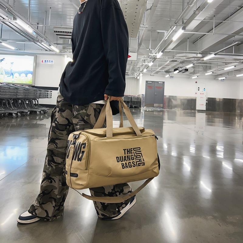 Fitness bag Large capacity Multifunctional independent shoe compartment Short trip Luggage bag Casual letter messenger travel bag