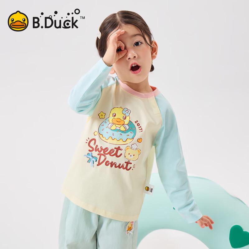 B.Duck Girls' Long-Sleeve Pure Cotton T-Shirt