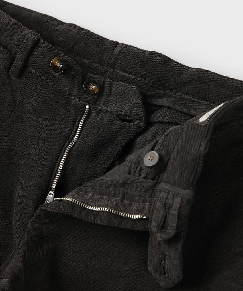 PANICALE Dark Brown Regular Slim Fit Textured Cotton Pants