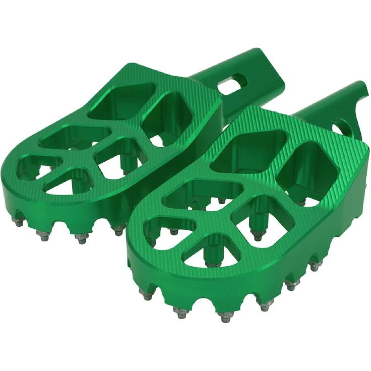 JFG RACING Motorcycle FootPegs Foot Pegs Pedals Rests CNC for KLR 650 KLR650 1987-2018 2021-2024 Green