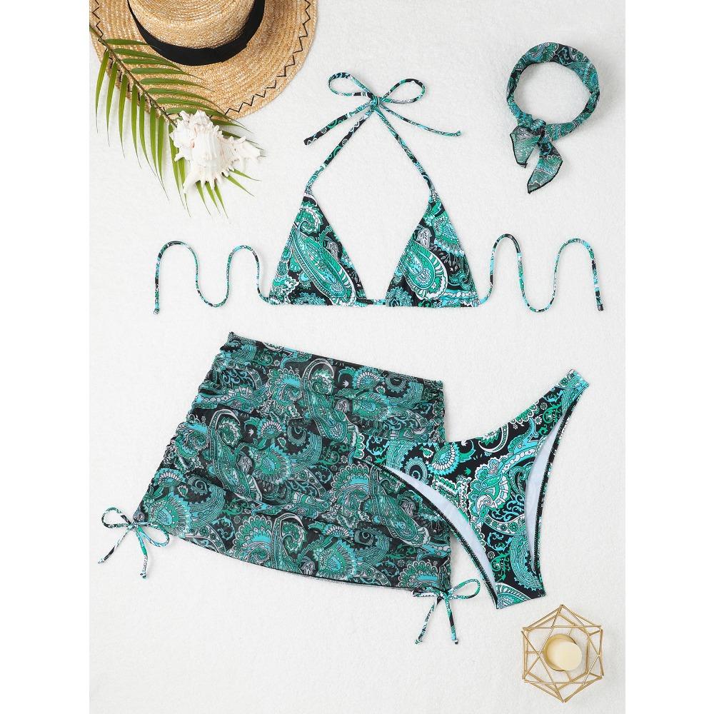 

Сплит Купальник Сексуальная Хип Юбка Бикини Четырехсекционный Купальник Бикини XL