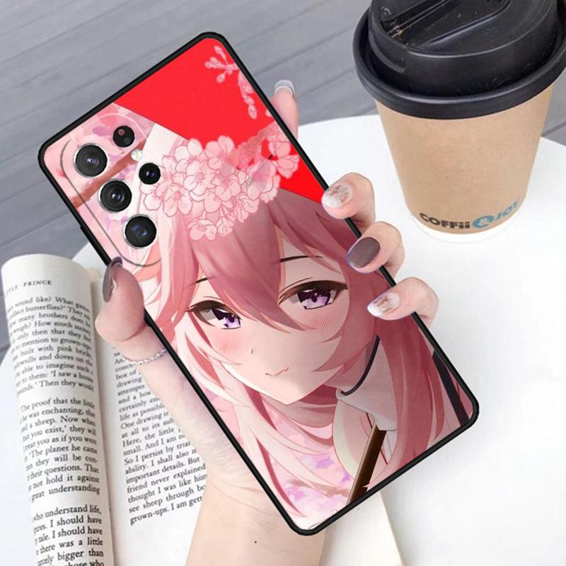 Genshin Yae Miko Phone Case Cover For Samsung Galaxy S24 S25 Ultra S21 S22 Ultra S10E Note 10 Plus Note 20 FE S23