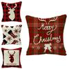 Festive Christmas Cushion Cover Featuring Adorable Reindeer And Snowflakes Design