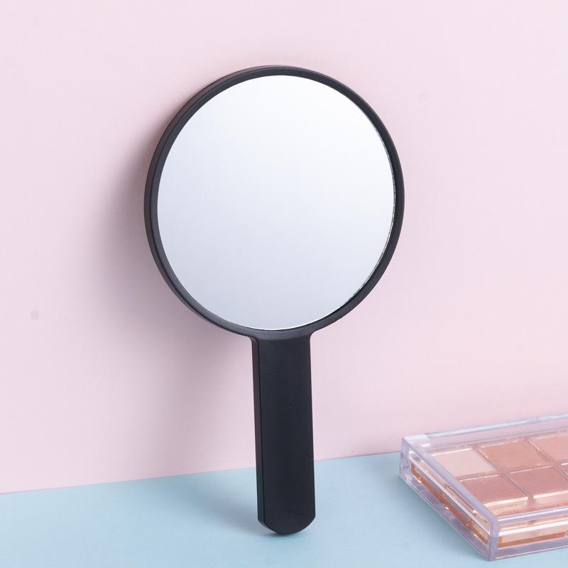 Round Handle Beauty Makeup Vanity Mirror - Portable Mini Handheld Mirror 9.5×16.5 cm