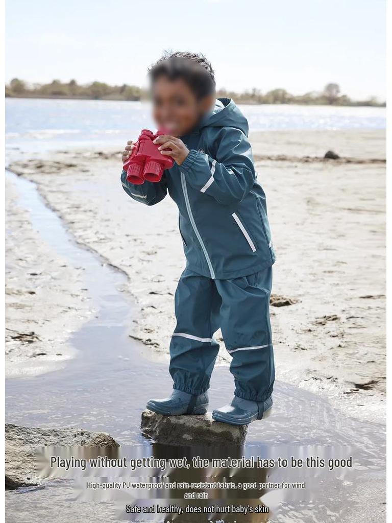 Kids' Fleece-Lined Waterproof Rain Pants – Unisex Bibs for Toddlers and Kindergarteners