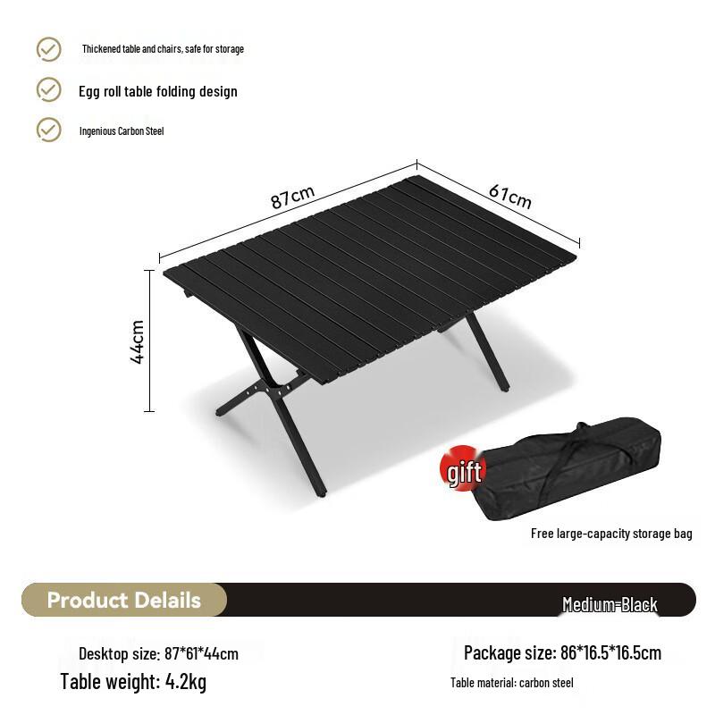 OIMG Portable Carbon Steel Outdoor Folding Table