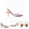 Open Toe High Heel Shoes With Pearl Details For Daily Use