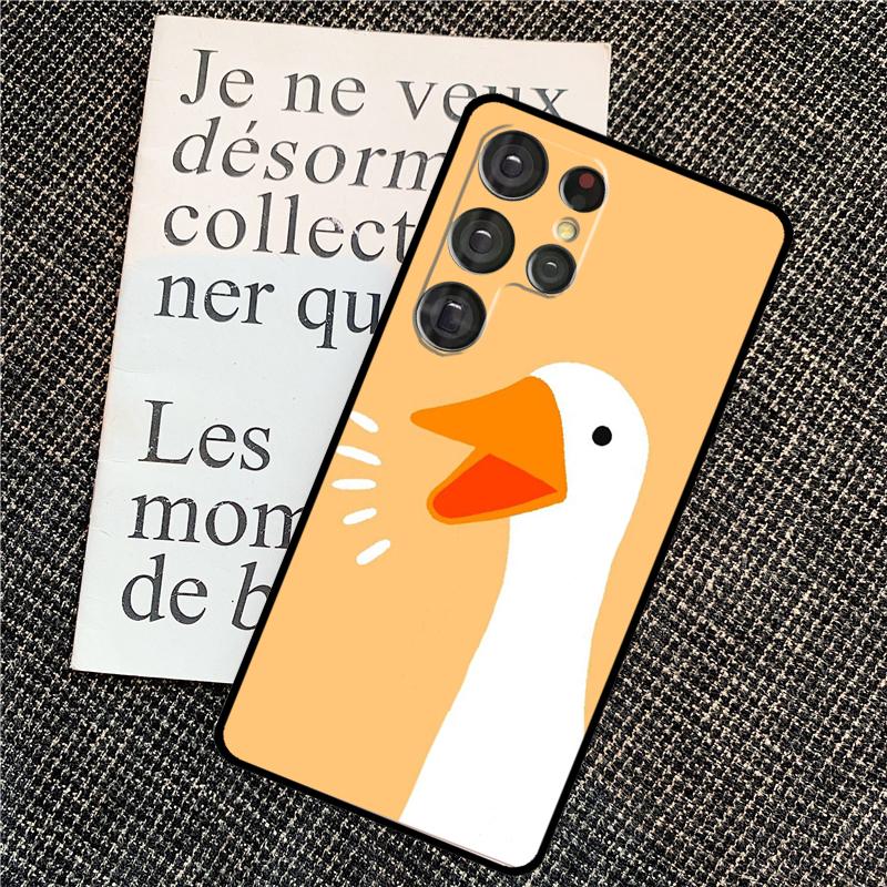 Cartoon Funny Goose Case For Samsung Galaxy S21 S22 S23 S24 Ultra Note 20 Note 10 S8 S9 S10 Plus S20 FE Cover