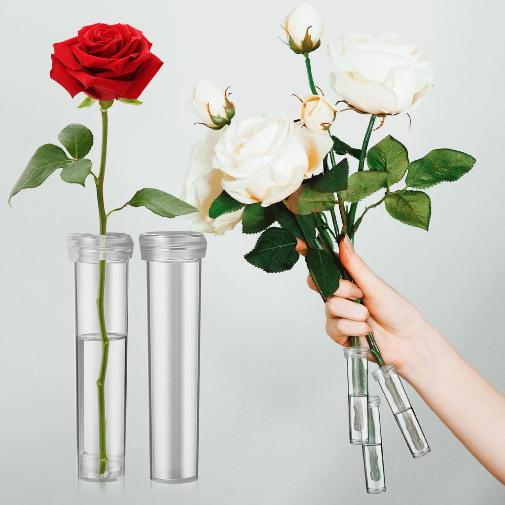 100Pcs Flower Water Tubes for Fresh Flowers Floral Water Vials Floral Arrangement Supplies Preserves Freshness Leak Proof Easy