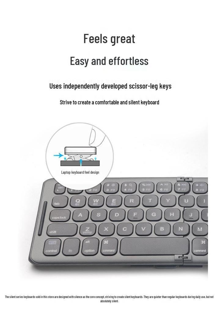 B088 Ultra-Thin Foldable Bluetooth Keyboard for Phones, Tablets, and Laptops