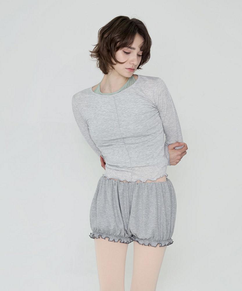 Debiweeo Sling Layered T-Shirt Devi-T0142-Melange Gray