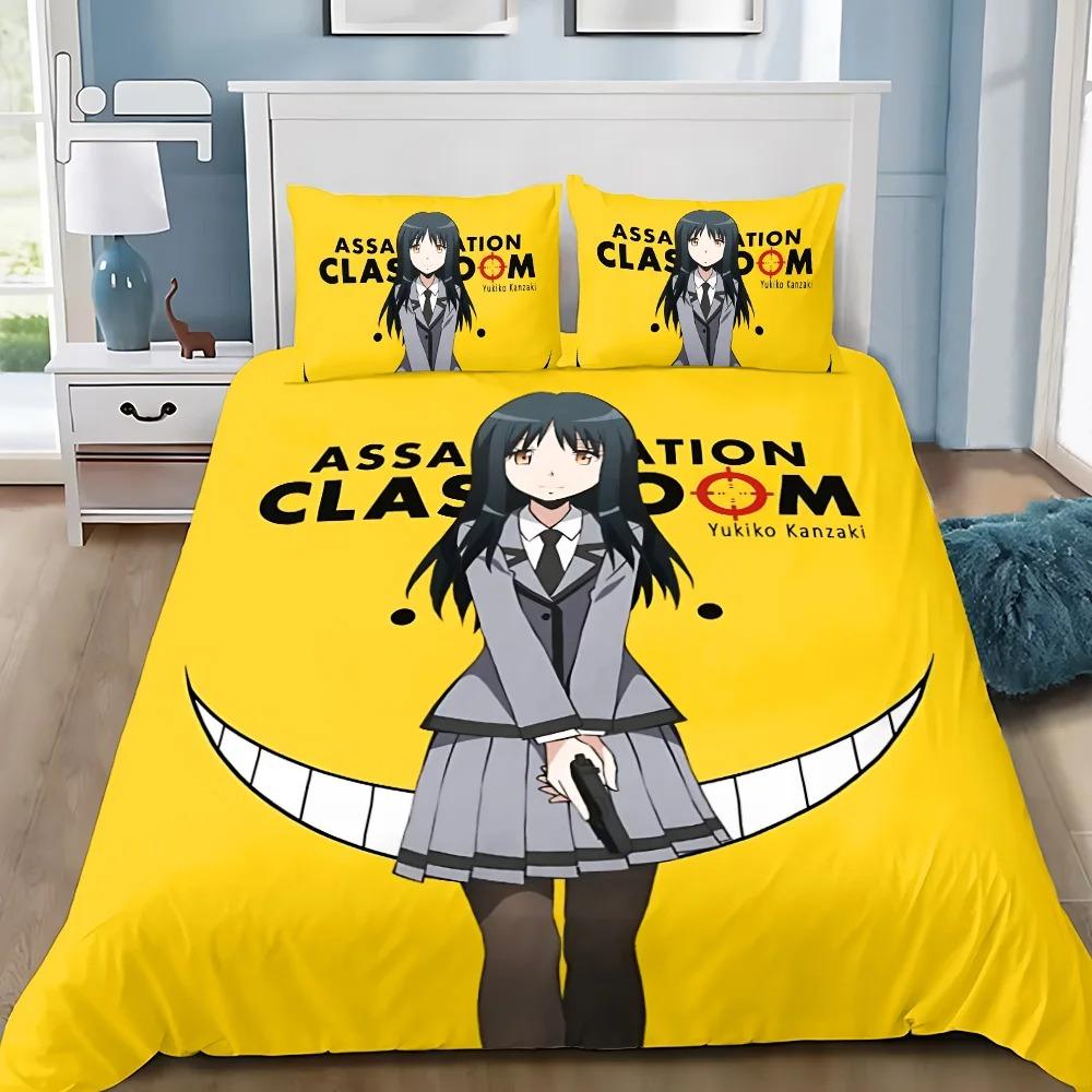 Duvet Cover Pillowcase Bedding Set Anime Assassination ClassroomS Adult Boy Girl Bedroom Decoration Children Gift Single Double