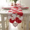 38x176cm Embroidered Valentines Day Tablecloth Reusable Love Heart Pattern Table Runners For Wedding Anniversary Romantic Events