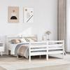 VidaXL Bed Frame with Headboard White 140x200 Cm Solid Pine Wood, Bed, Solid Wood Bed Frame, Bedroom Furniture At 3306685