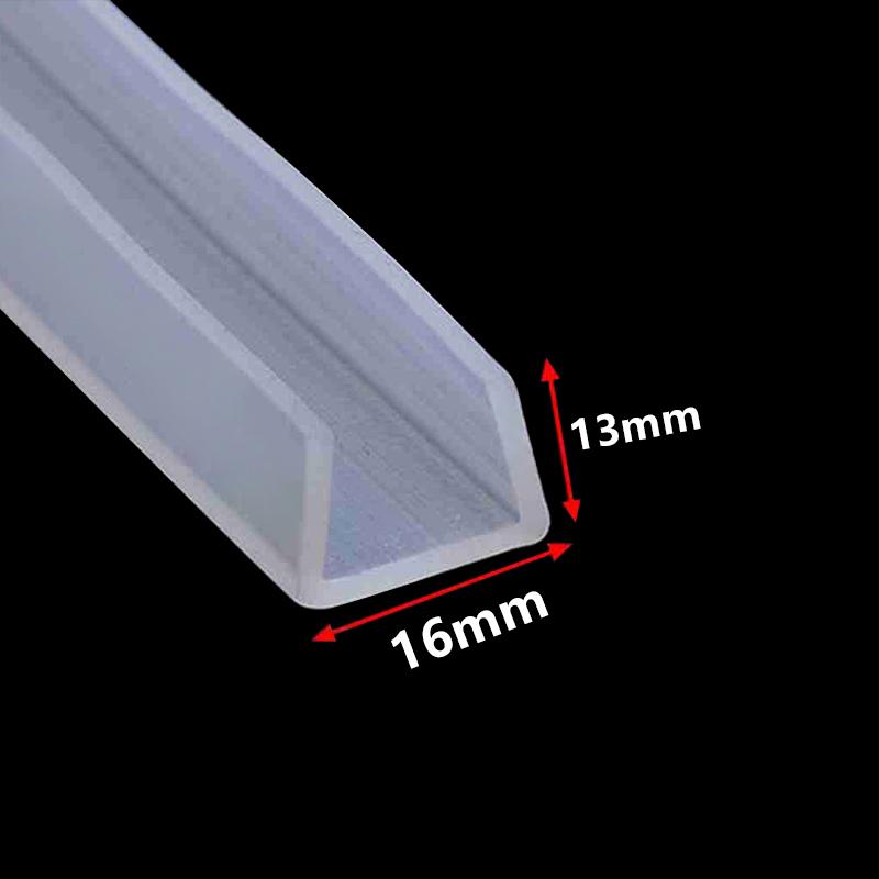 1 Meter U Channel Silicone Rubber Shower Door Glass Sealing Strip Edge Trim Glazing Weatherstrip Edge Guard