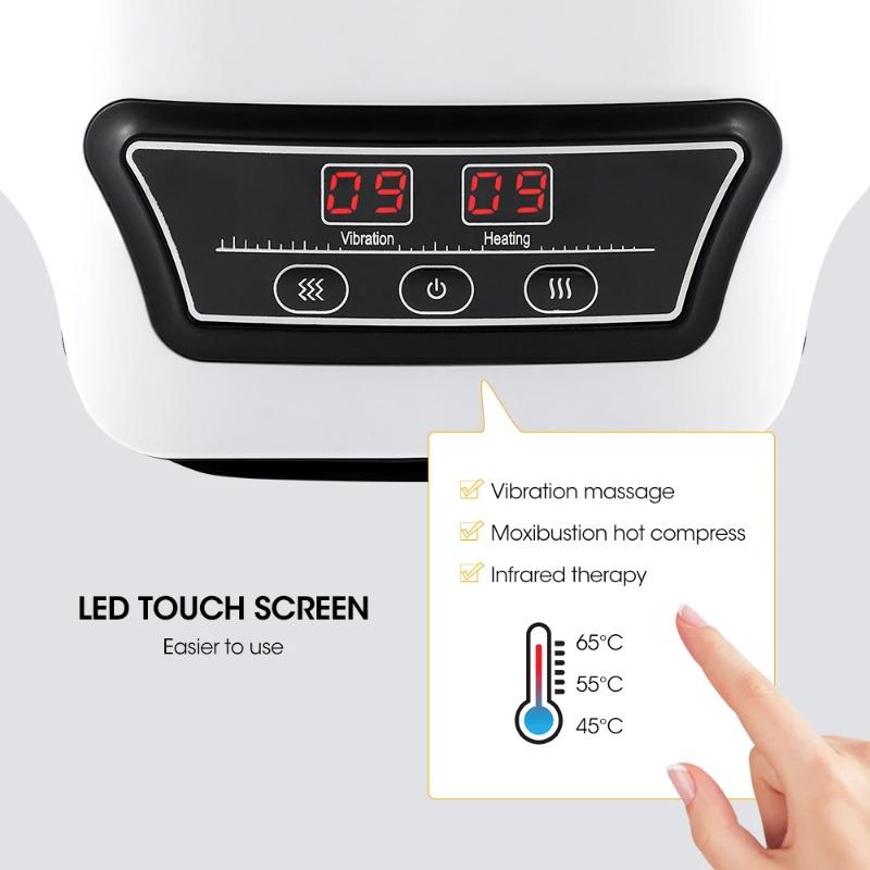 2026 Neues Geschenk Tragbarer Rotlicht Knie-Massager Beheizte Massagegeräte für die Verwendung mit LED-Bildschirm Weiche Luft Tragbares Kabelloses Reise-Massagegerät
