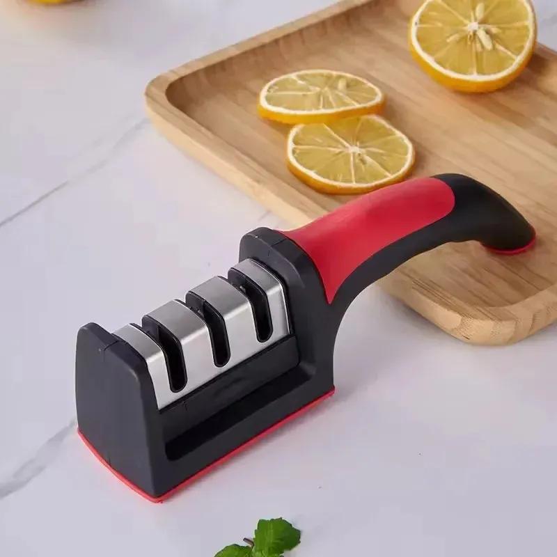 2024 NEW NEW Knife Sharpener Handheld Multi-function 3/4 Stages Type Quick Sharpening Tools Non-slip Base Kitchen Knives Accessories knife