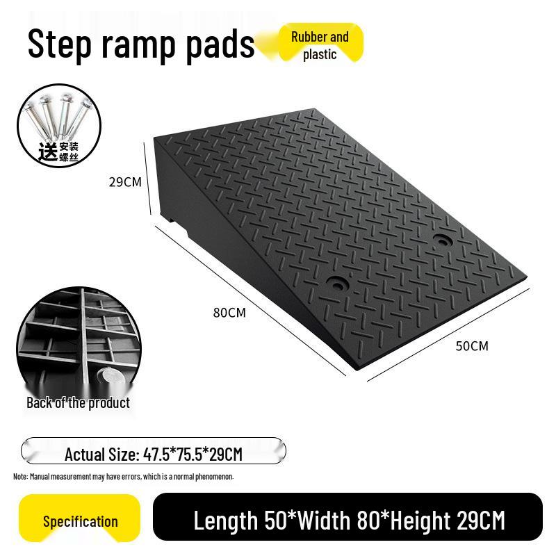 Rubber and Plastic Sloped Threshold Ramp Pad