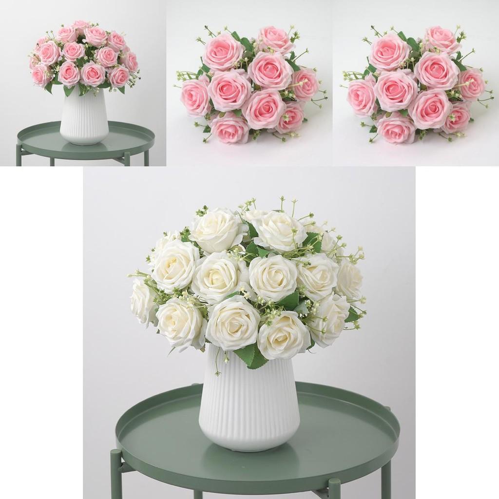 Rose Flower Bouquet Artificial Silk Wedding Decor Gift For Bridesmaids