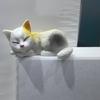 Office Desktop Mini Cute Little Cat Ornament Computer Car Center Console Display Screen Edge Decoration Figurine