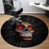 1PC Sugar Skull, Day of the Dead Office Round Area Rug,  Mat Suitable ForOffice, Under Office Chairs Bedroom Living Room Home Decor, Room Deco