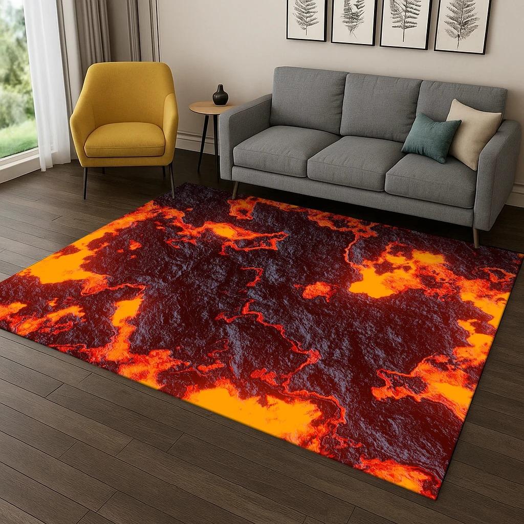 Volcano Magma Rock Carpet Rug for Bedroom Living Room Sofa Doormat Kitchen Home Decor Rugs for Bedroom Carpets for Living Room