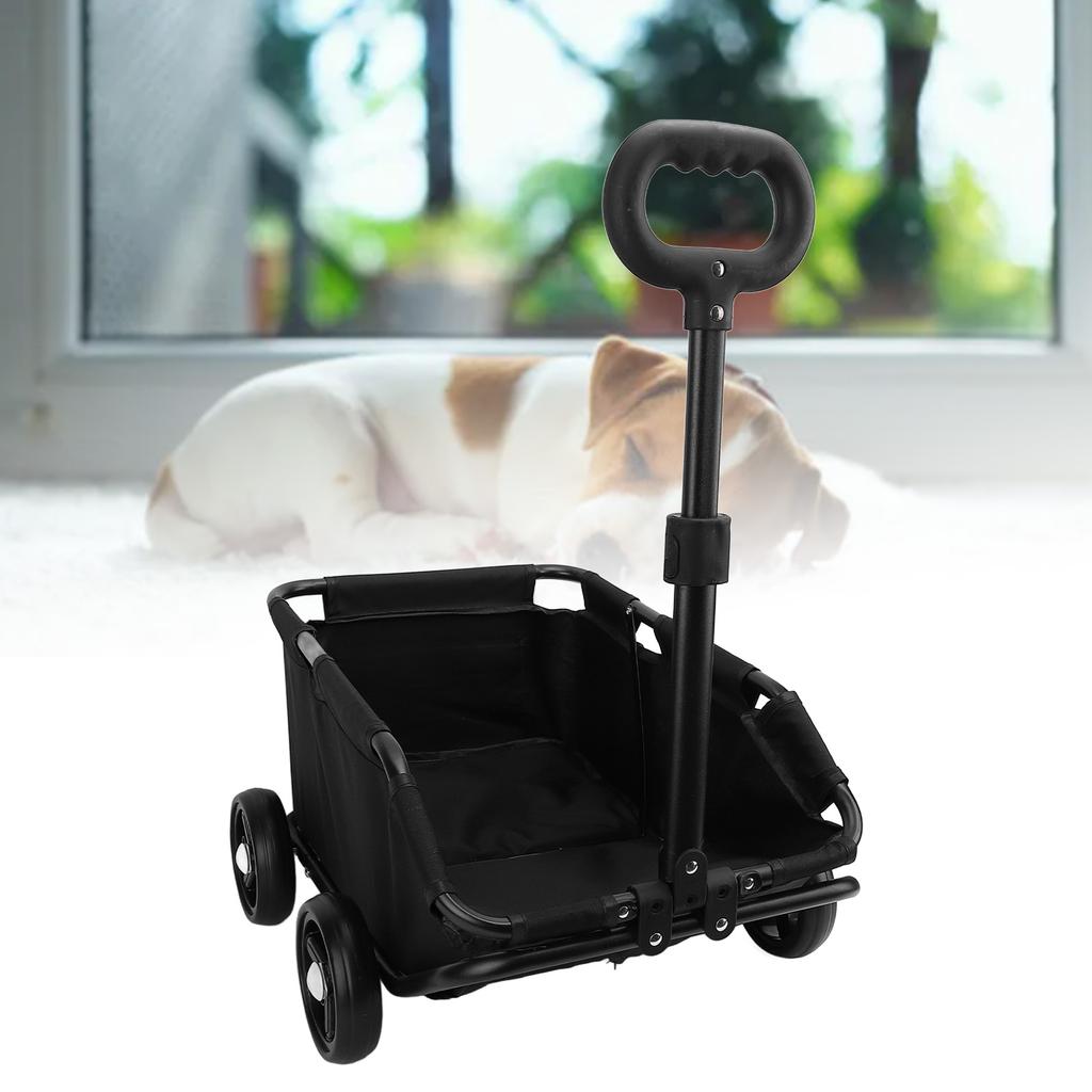 Psí kočárek Uhlíková ocel 15,43 Nosnost Lehký Skládací Přepravka pro mazlíčky s kolečky Cestovní vozík pro mazlíčky