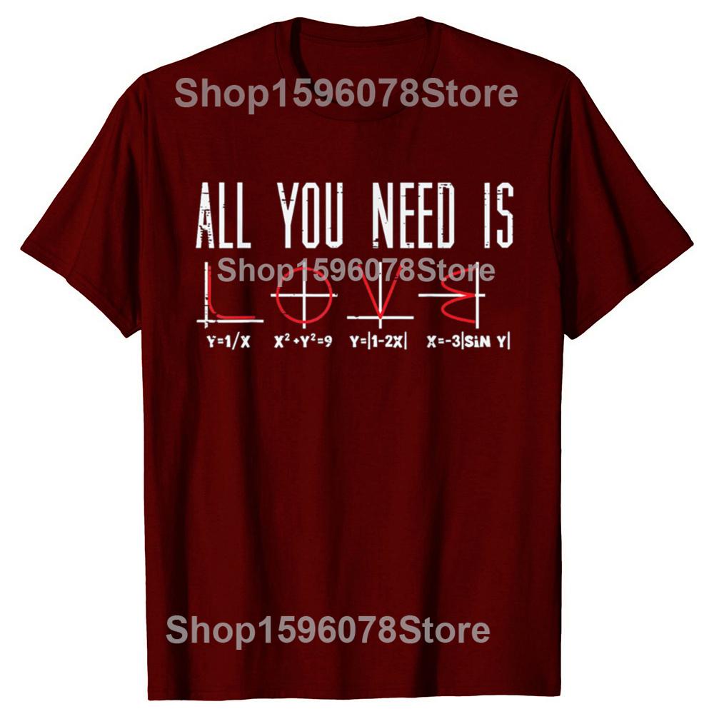 All You Need Is Love Valentýnská matematika Algebra Muži Ženy Tričko Unisex Letní Streetwear Topy Potisk Camiseta Hombre