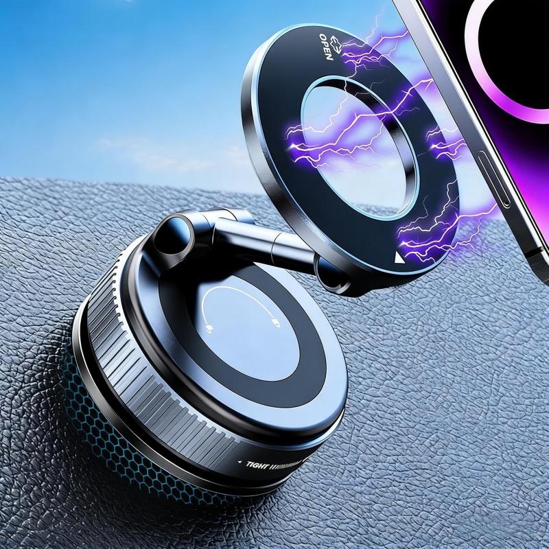 Folding Strong Magnet Magnetic Phone Holder 360° Rotation Desk Car Vacuum Suction Windshield Dashboard Mobile Phone Holder 2026