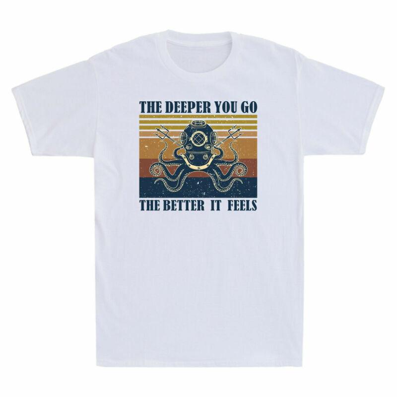 Octopus The Deeper You Go The Better It Feels Scuba Diving Vintage Men s T-Shirt XXL