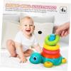 HANABASS Baby Stapelringe Spielzeug mit Licht & Ton, Musikalisches Krabbel-Lernspielzeug, Schildkröte & Ringe Pädagogisches Entwicklungsspielzeug für Jungen Mädchen