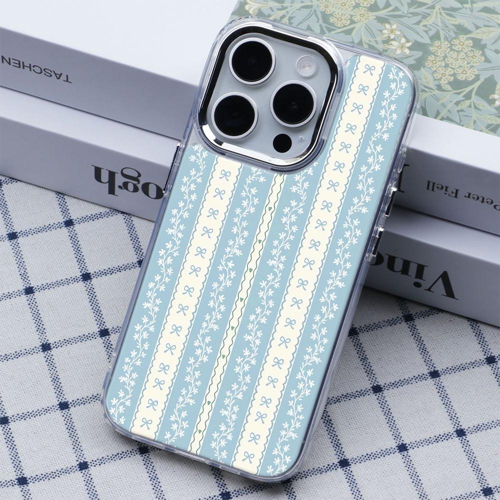 

Blue And White Floral Lace Phone Case For Iphone 16E 17E 17Air 11 12 13 14 Plus 15 16 17 Promax Funda Cover Drop-Resistant Coque iphone 13 чистий