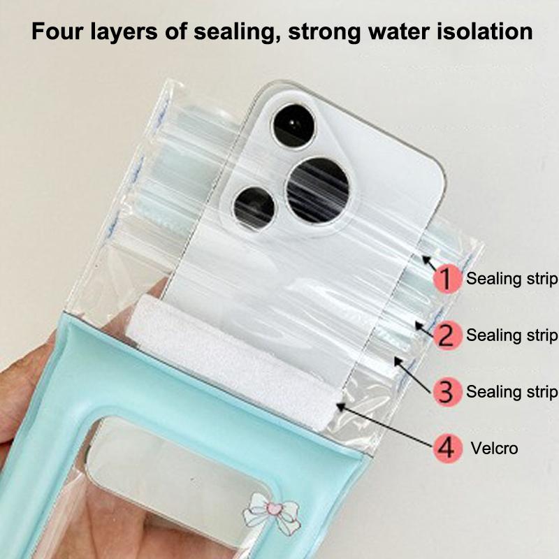 Universal Cartoon Waterproof Phone Case Pouch Swimming Underwater Photography Air Cushion Water Proof Bag Hanging Diving Pouch