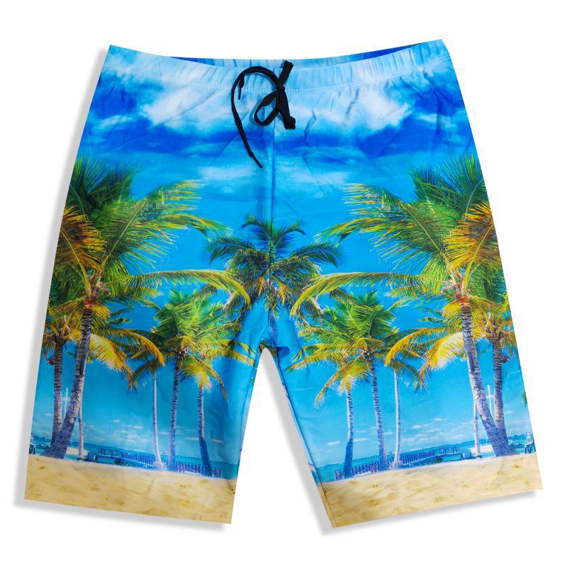 

Мужские плавки средней длины, профессиональные пляжные длинные боксеры, купальники для мальчиков больших размеров для горячих источников One Size (Weight 70-90 kg)