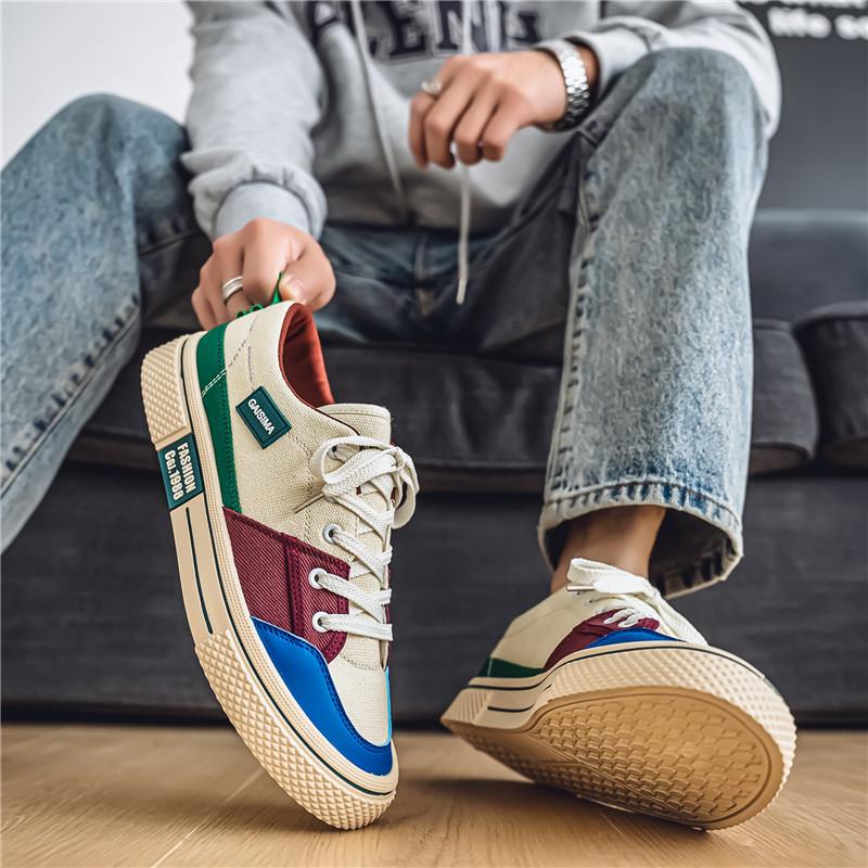 Men's Colorblock Breathable Canvas Skate Shoes - 2025 Summer Trendy Versatile Casual Sportswear