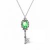 European & American Retro Gemstone Key Necklace - Medieval Gothic Style Women's Accessory