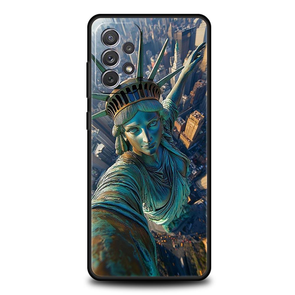 Case For Samsung A17 A15 A13 A51 A71 A41 A31 A21S A07 A05 A35 A55 A23 A25 A33 A53 A73 5G Cover NYC New York City seaside scenery