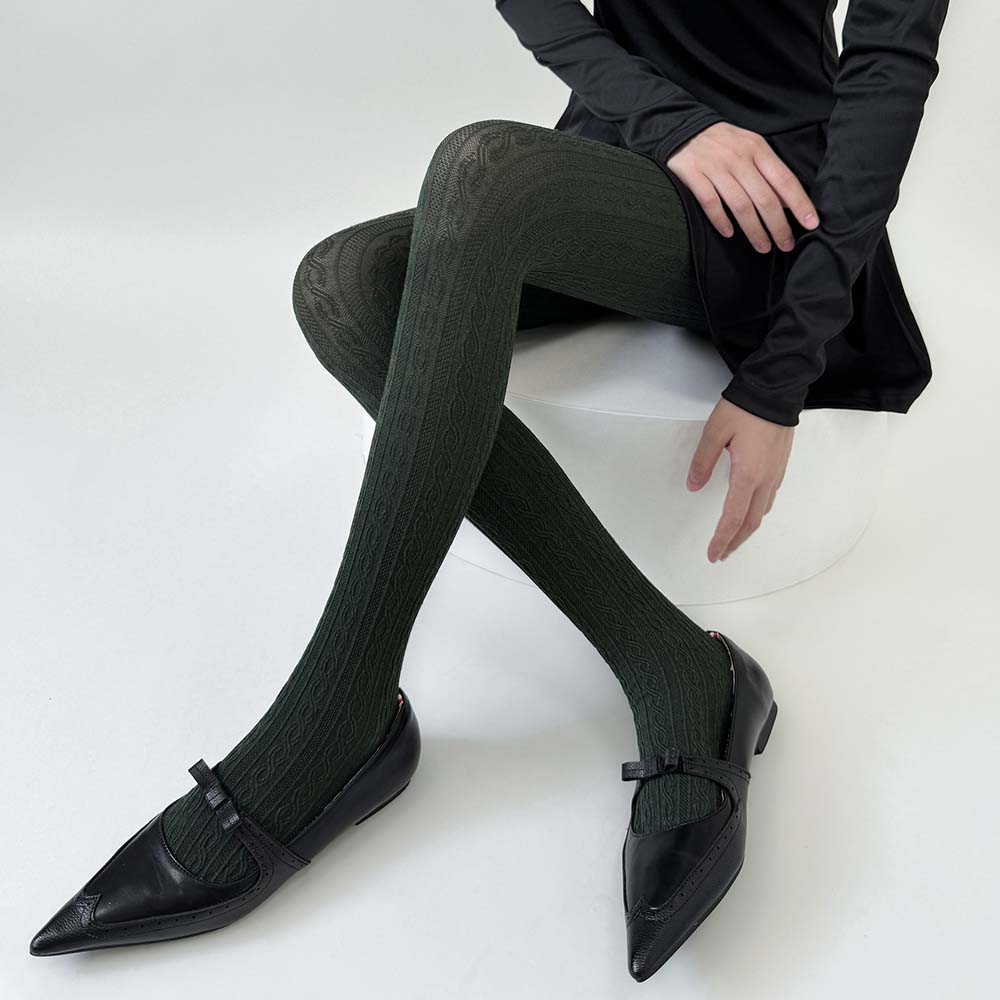 Herbst Mode Lolita Vertikale Streifen Strumpfhosen Damen Retro Hohe Taille Elastizität Strumpfhosen Beinschutz Leggings Koreanischer Stil One Size black