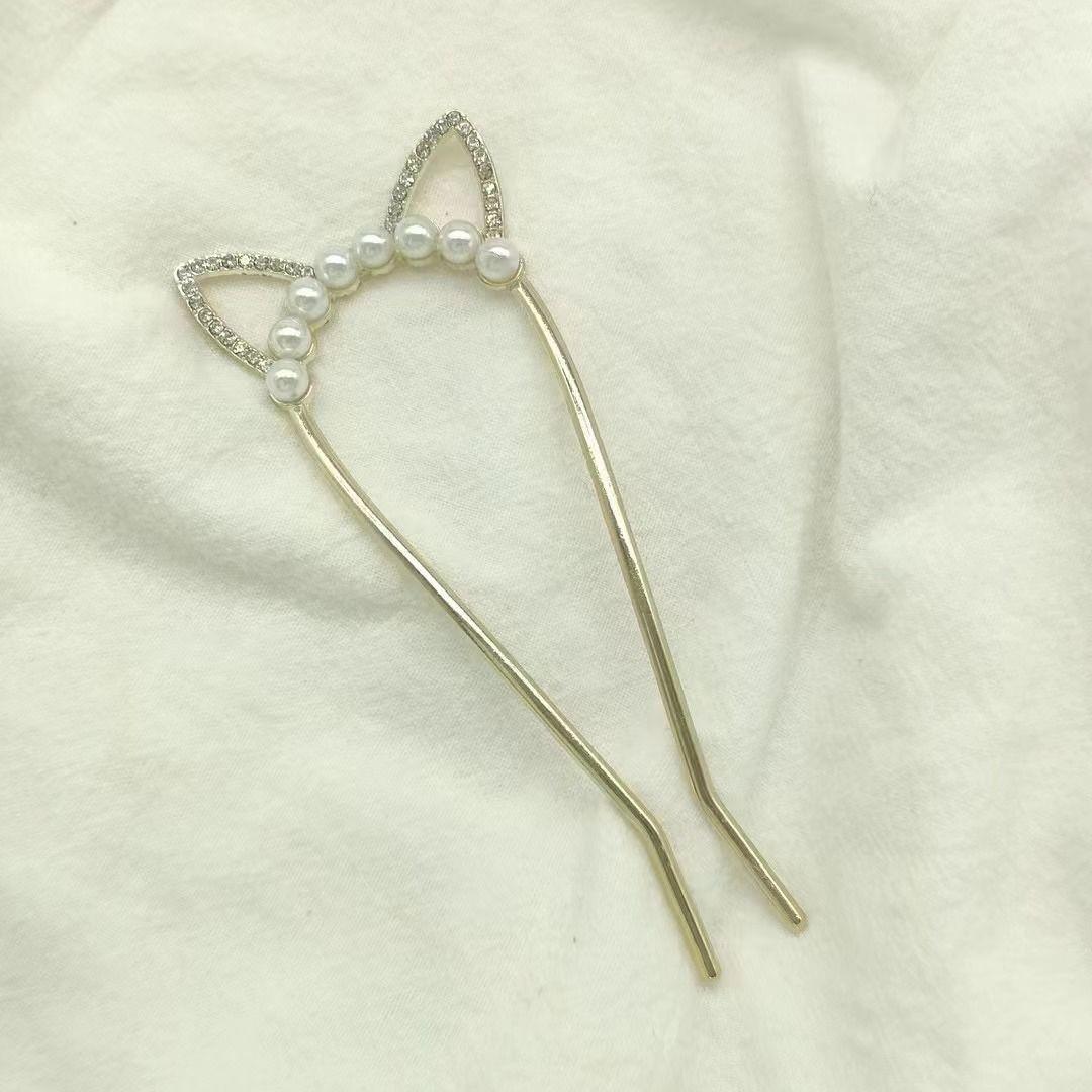 

Элегантная металлическая вилка для волос U-образной формы с дизайном в виде ракушки