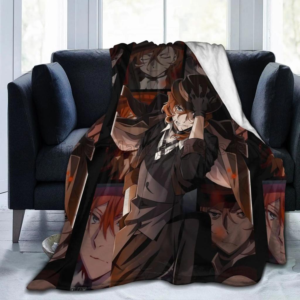 Bungou Stray Dogs Nakajima Atsushi Serie TV Chuuya Nakahara Coperta di Flanella Morbida Calda Accogliente Leggera per Bambini Adulti