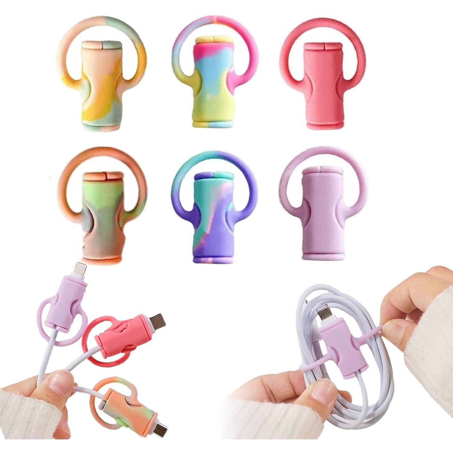 

Защитный чехол для кабеля передачи данных 2 в 1, силиконовый чехол для хранения зарядного устройства из 6/10 частей, симпатичный защитный чехол для кабеля, универсальный защитный чехол для мини-зарядного устройства 6*4cm,6Pcs-B