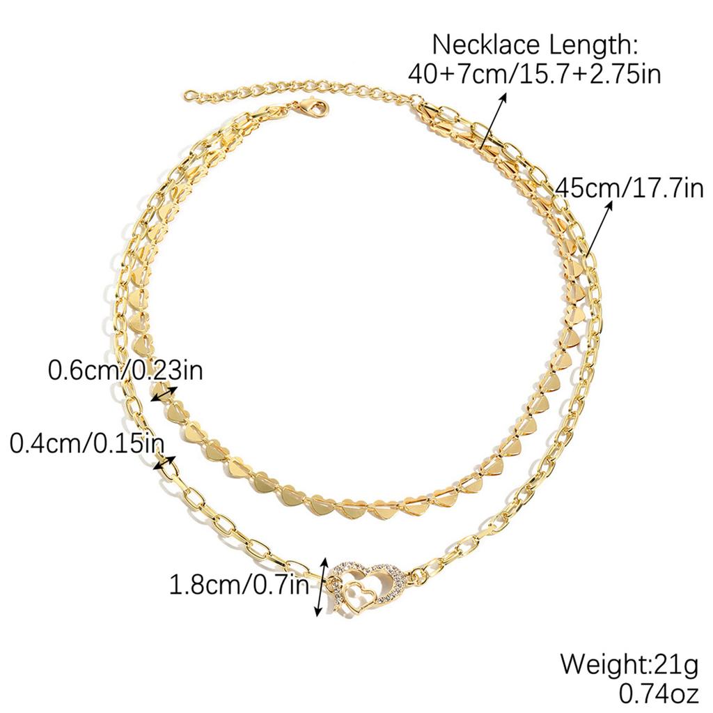 Necklace for Women Layered Necklace Heart Pendant Thanksgiving Day Necklace Jewelry Three Dimensional Love Necklace Elegant Necklace