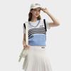 FILA Original Casual Comfortable Striped Simple Versatile T-Shirt Women tops Sky-Blue F11W439109FBU