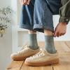 Men's Autumn and Winter Thickened Velvet Warm Trend Retro Pure Color All Match in Tube Socks
