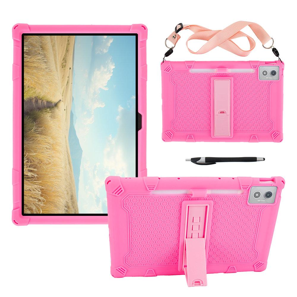 

Soft Stand Case For Lenovo Xiaoxin Pad Pro 12.7 2025 12.7 Inch TB-375FC TB-371 Silicone Protective Tablet Back Cover XiaoXin Pad12.7 2025 розовый