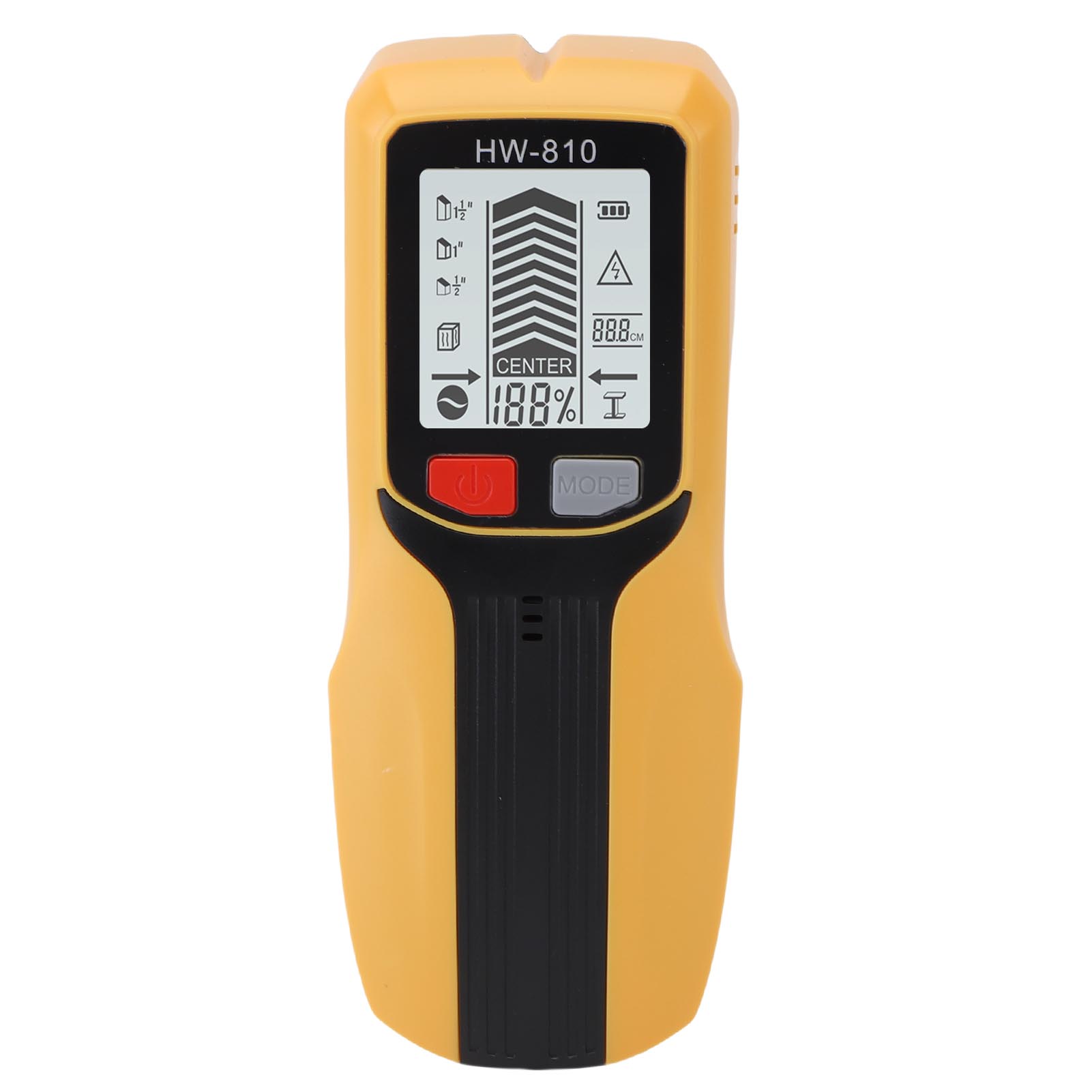 

Детектор шпилек Сканер стен Высокая точность ЖК-дисплей Многофункциональный детектор сканирования стен для проводки жёлтый