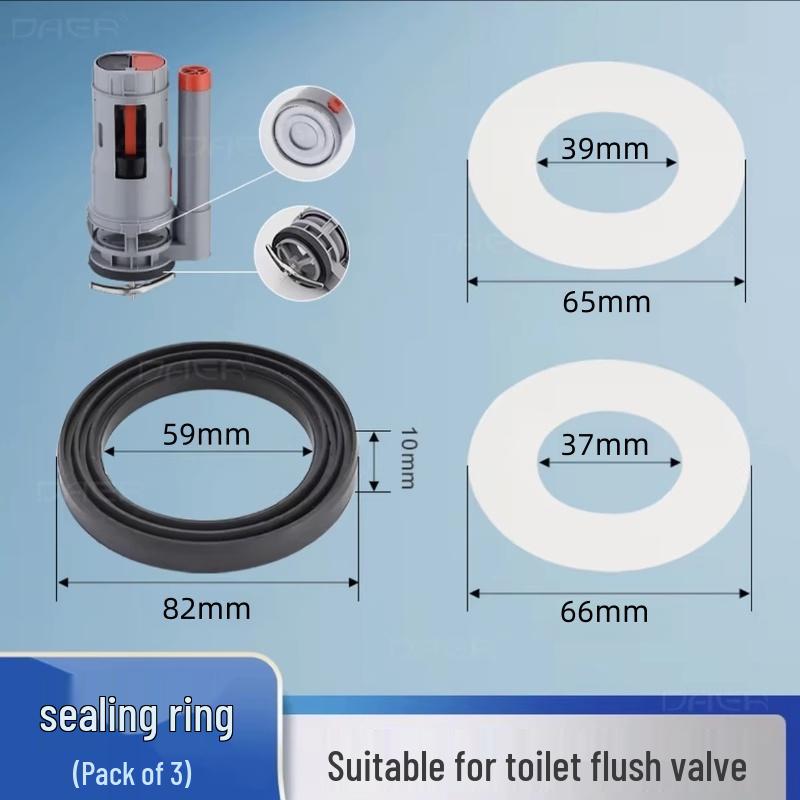 Universal Toilet Inlet & Drain Valve Seal - Silicone Rubber Gasket & Washer Ring