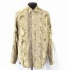 Vintage Made In Italy/NARACAMICIE Rayon Long Sleeve Patterned Shirt/Men’s S/Brown Tone/Gauntlet Button
